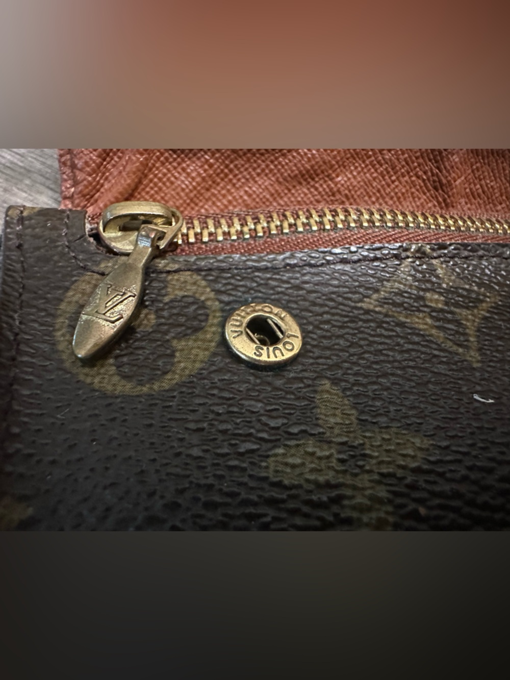 Louis Vuitton Monogram Canvas Chain Wallet in Brown with Gold Hardware - Picture 9 of 14